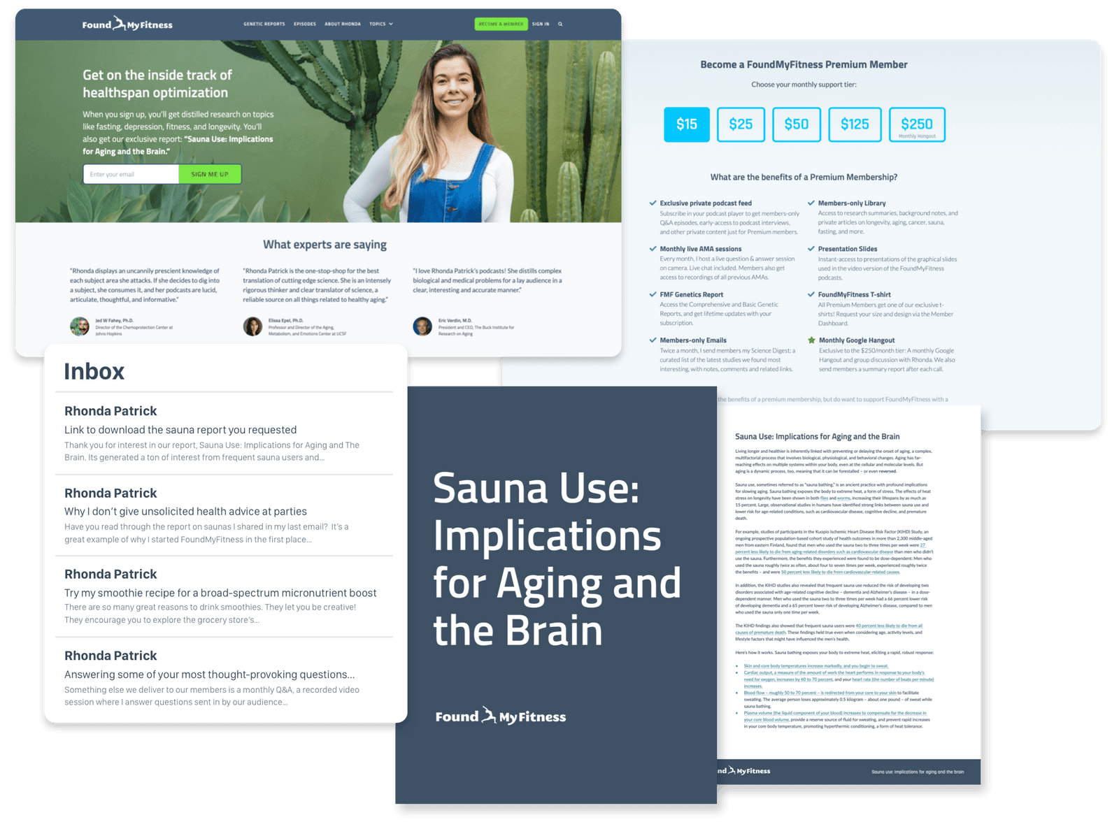 The key components of FoundMyFitness's growth engine: refreshed website, lead magnet, and email nurture sequence driving passive revenue